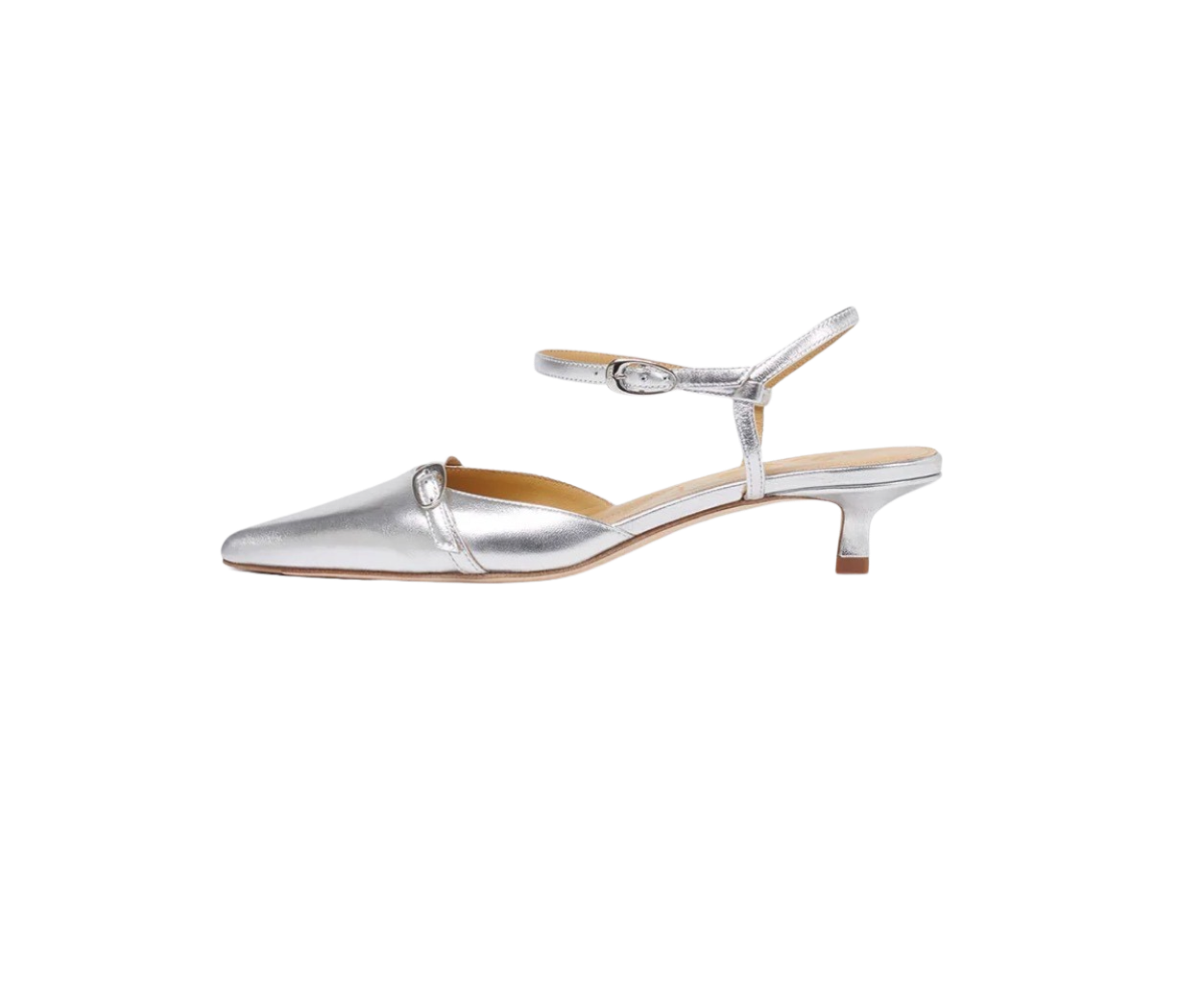 Melia Silver Nappa Slingback Heels