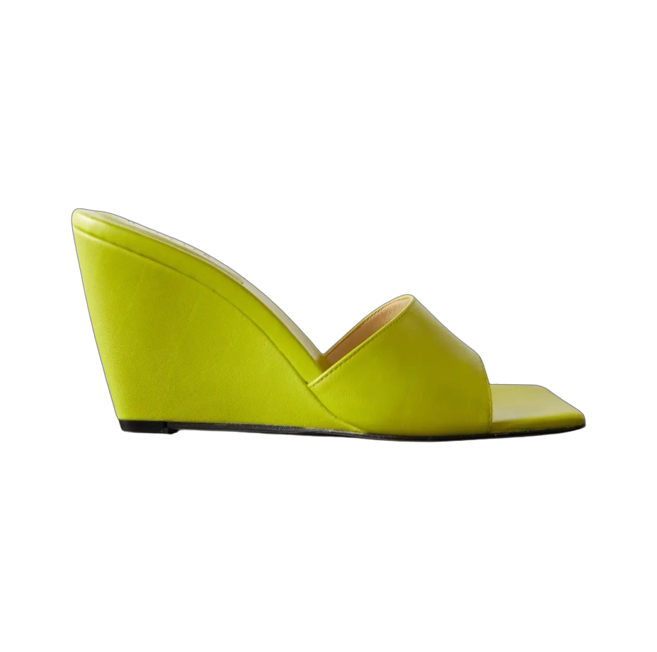 Gaia Leather Wedge Mules