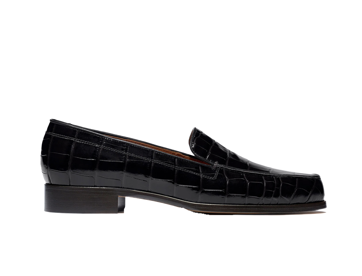 Danielle in Black Embossed Croc