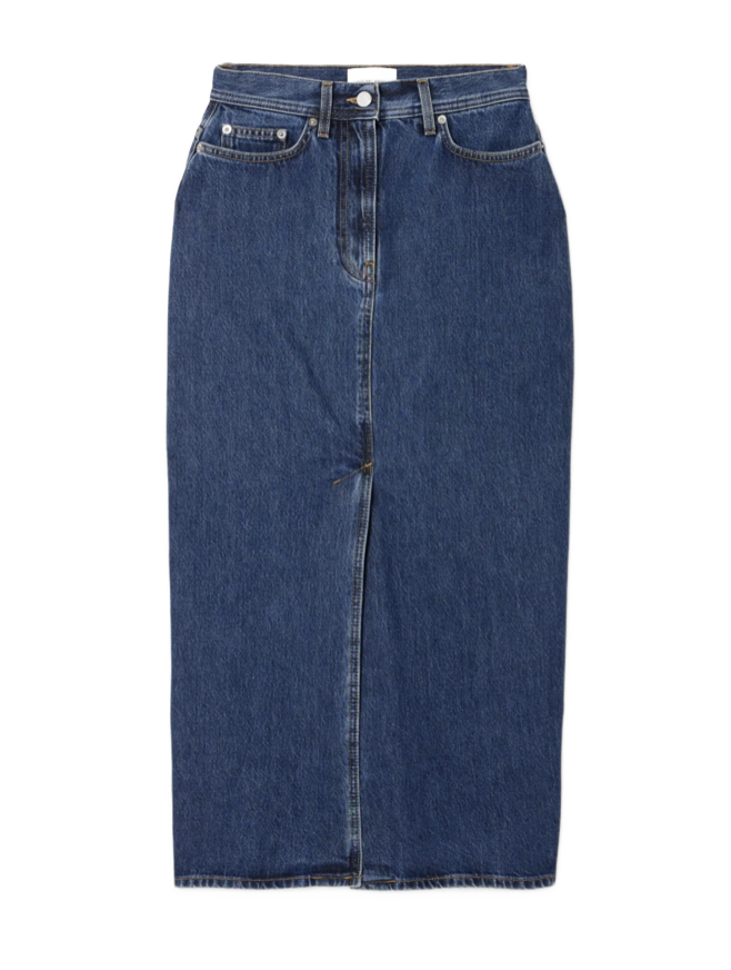 + NET SUSTAIN Rona Organic Denim Midi Skirt