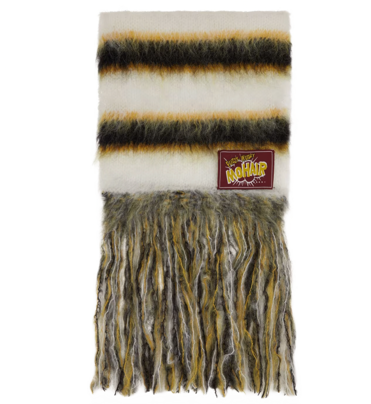 White Brushed Mohair Scarf