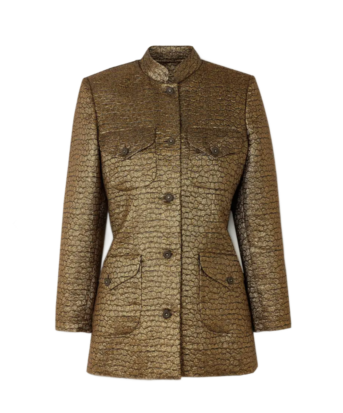 + NET SUSTAIN Raja crystal-embellished metallic jacquard jacket