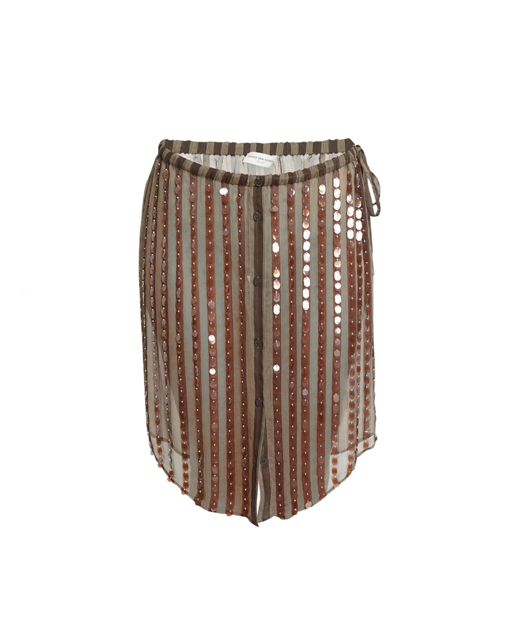 Shirty Embellished Sheer Midi Skirt