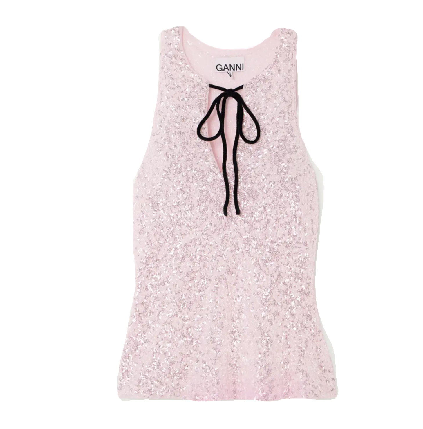 Bow-embellished Sequined Recycled-tulle Top