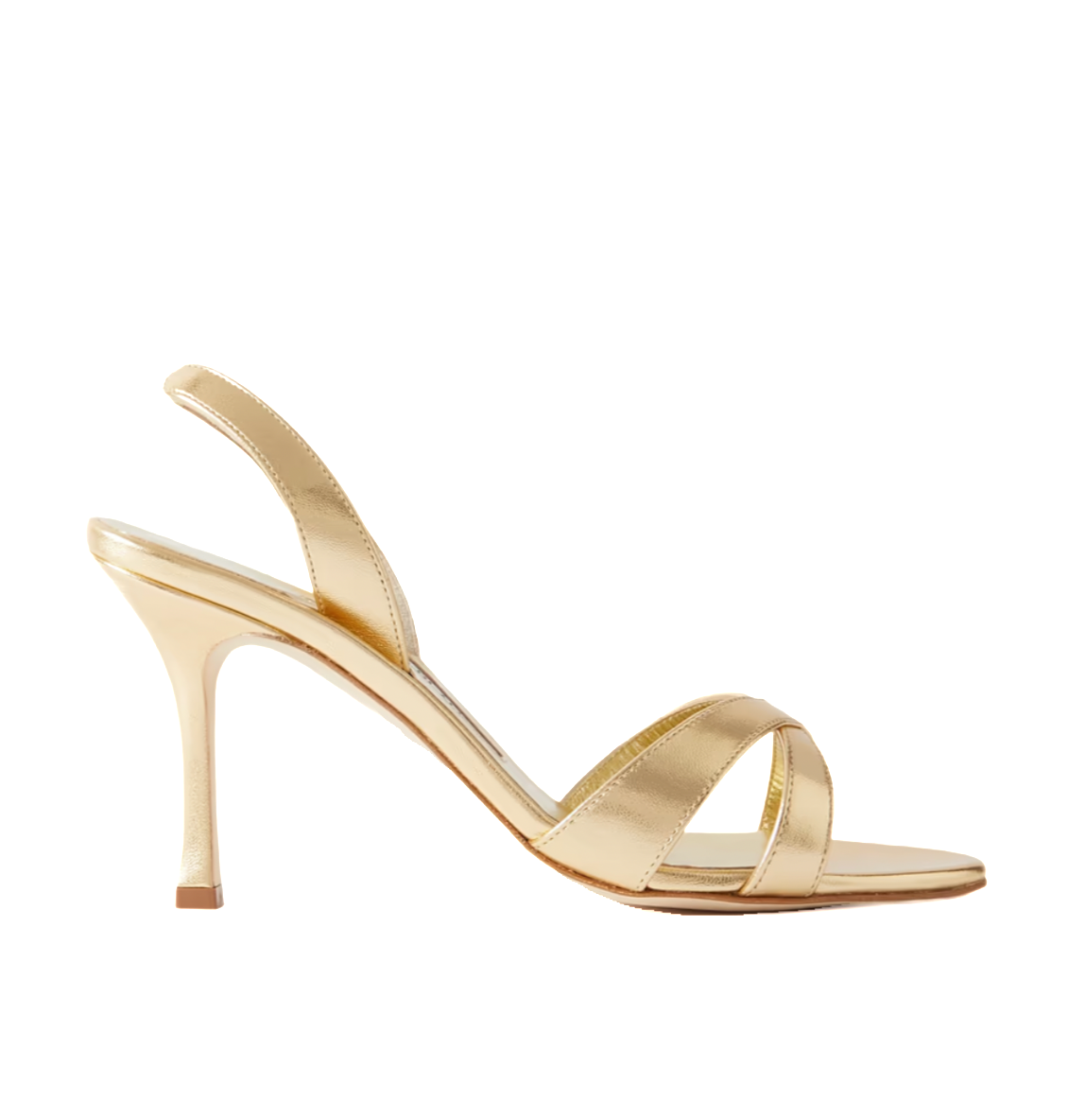 Callasli 90 Metallic Leather Slingback Sandals