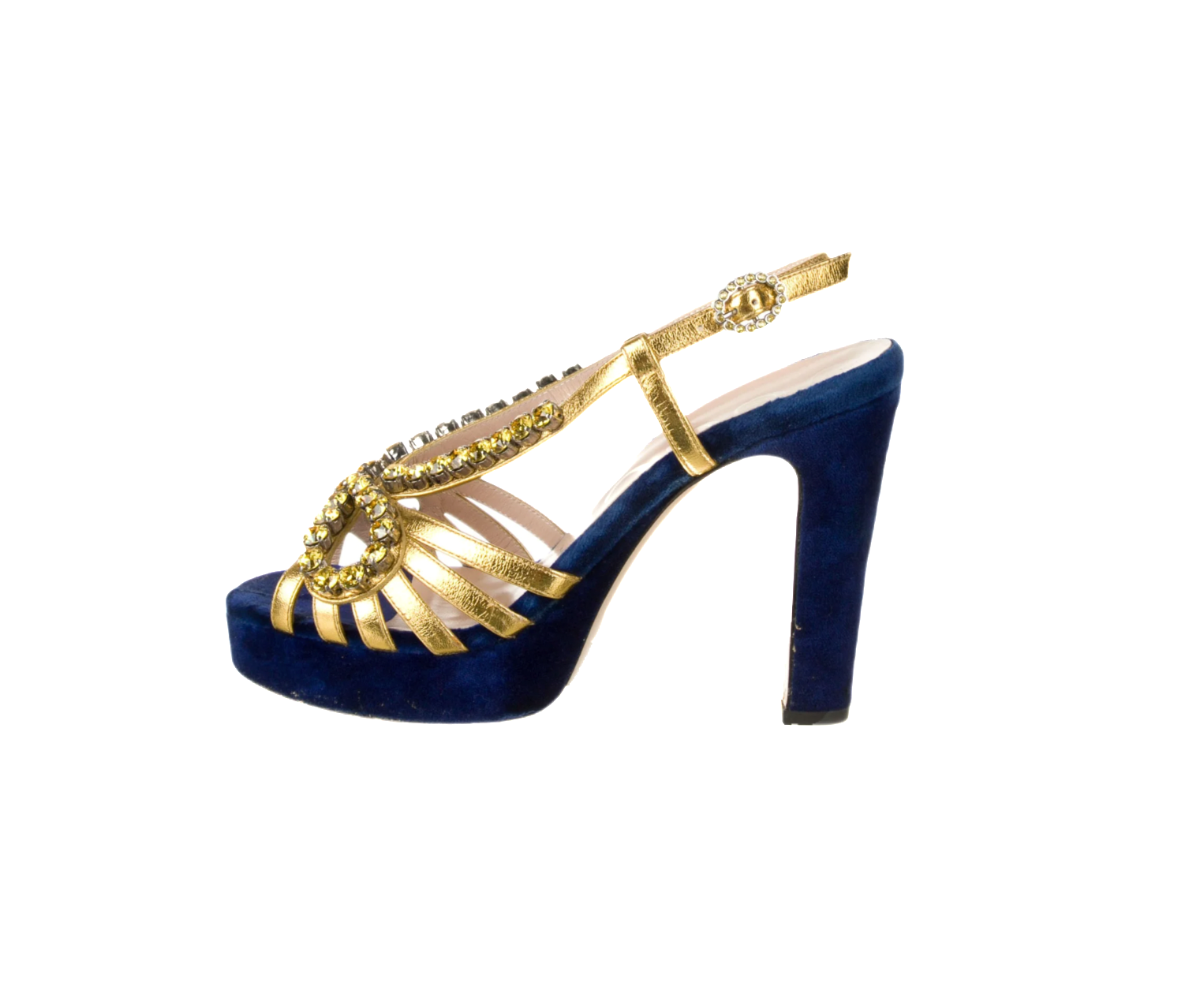 Velvet Floral Print Slingback Sandals