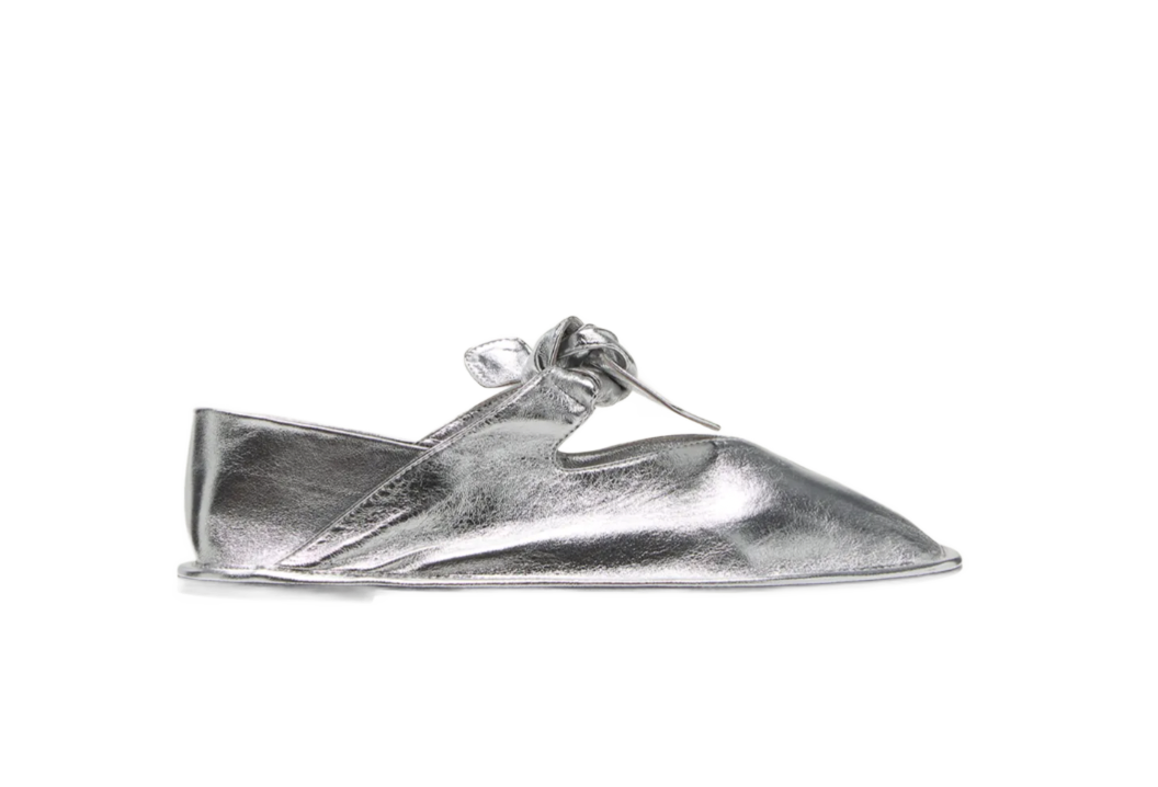 Llasada Lambskin Bow Ballerina Loafers