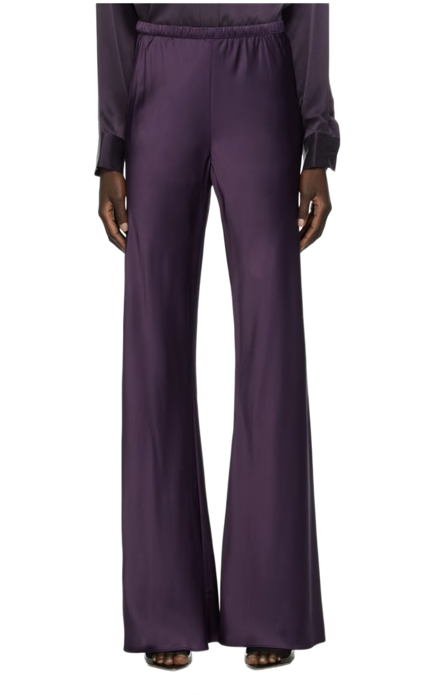 Purple Bias-Cut Lounge Pants