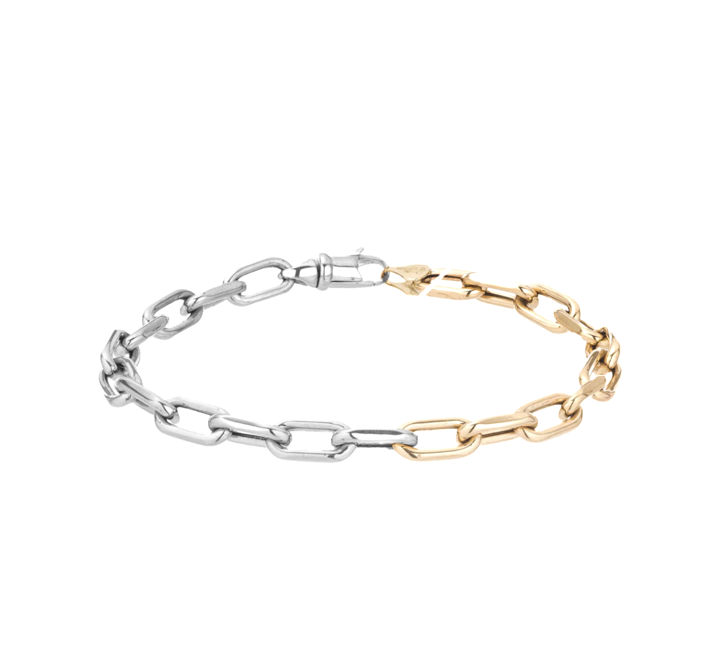 5.3mm Mixed Metal Italian Chain Link Bracelet