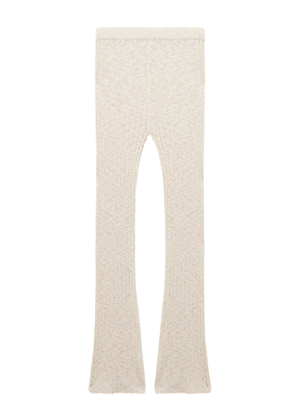 Flared Ribbed Knitted Pants