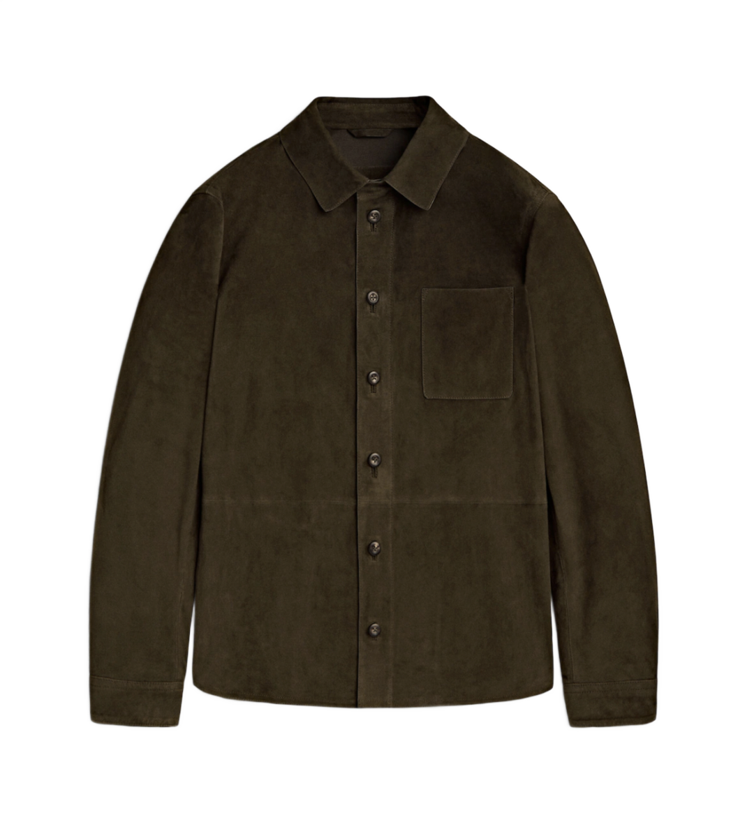 Suede Shirt with Chest Pocket