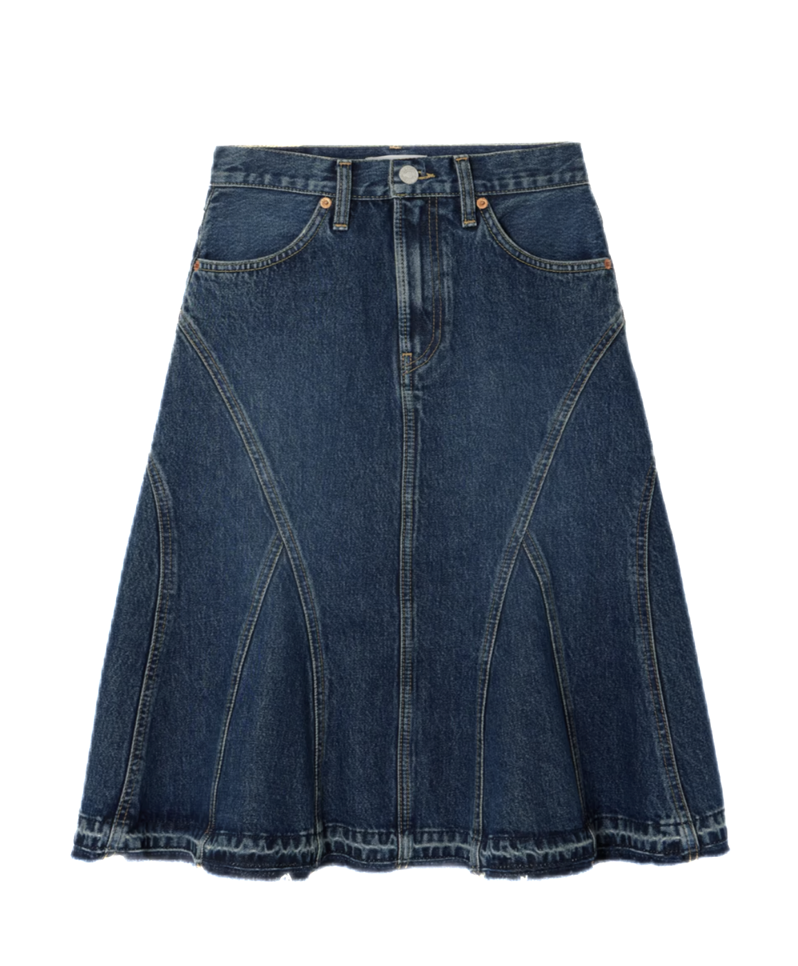 + NET SUSTAIN Frayed Organic Denim Skirt