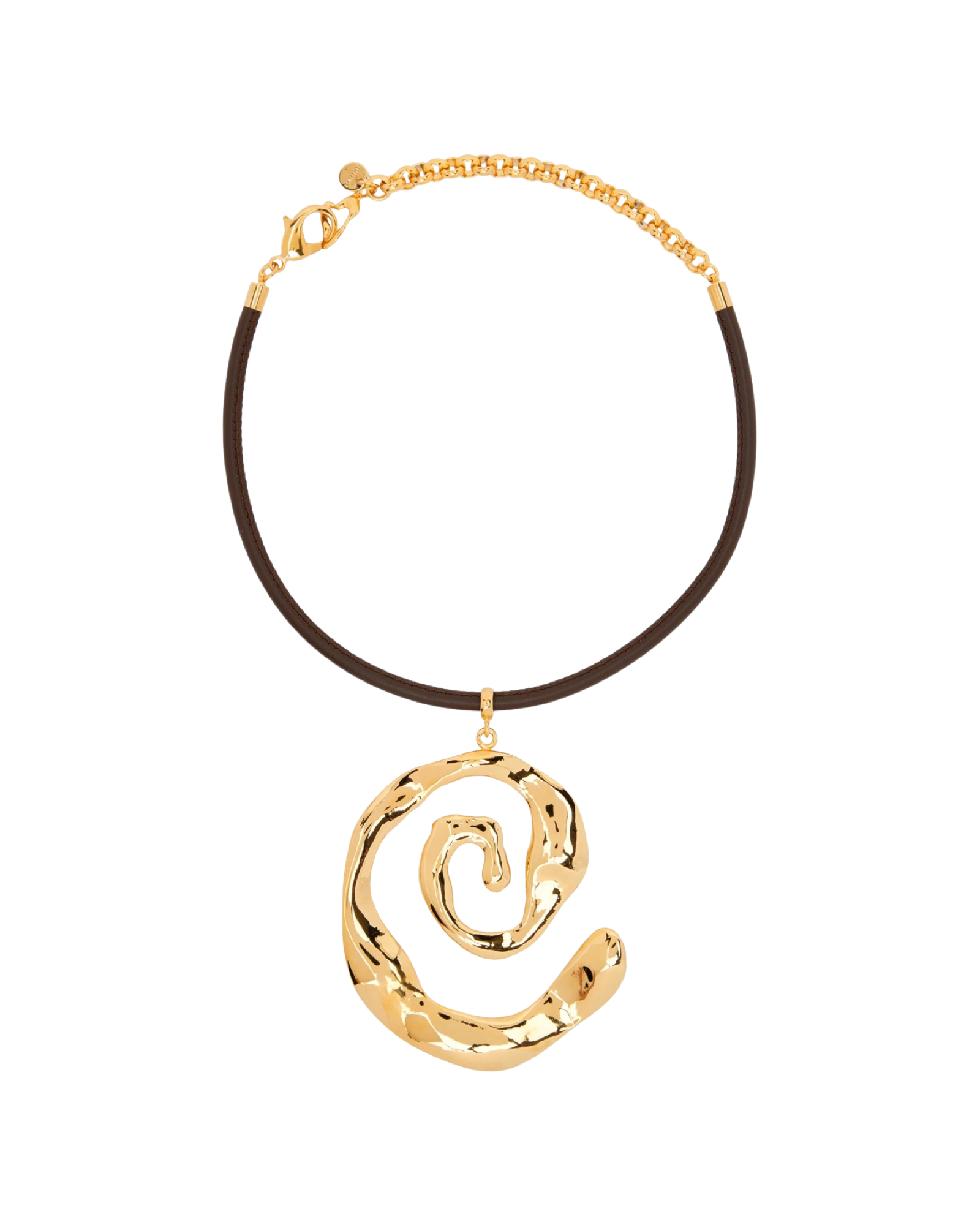 Brown Leather 'Le Collier Turbi' Necklace