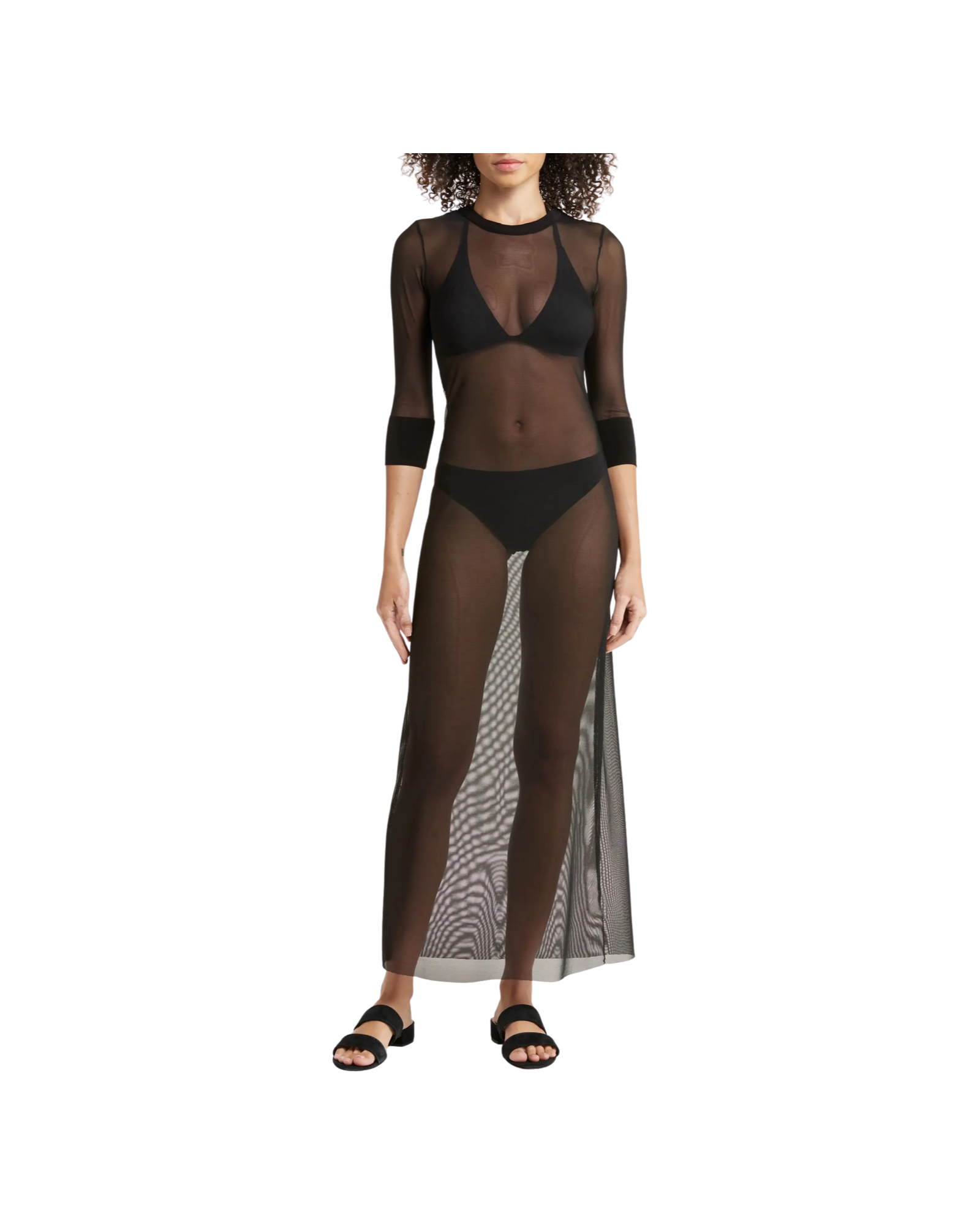 Sheer Mesh Cover-Up Dress