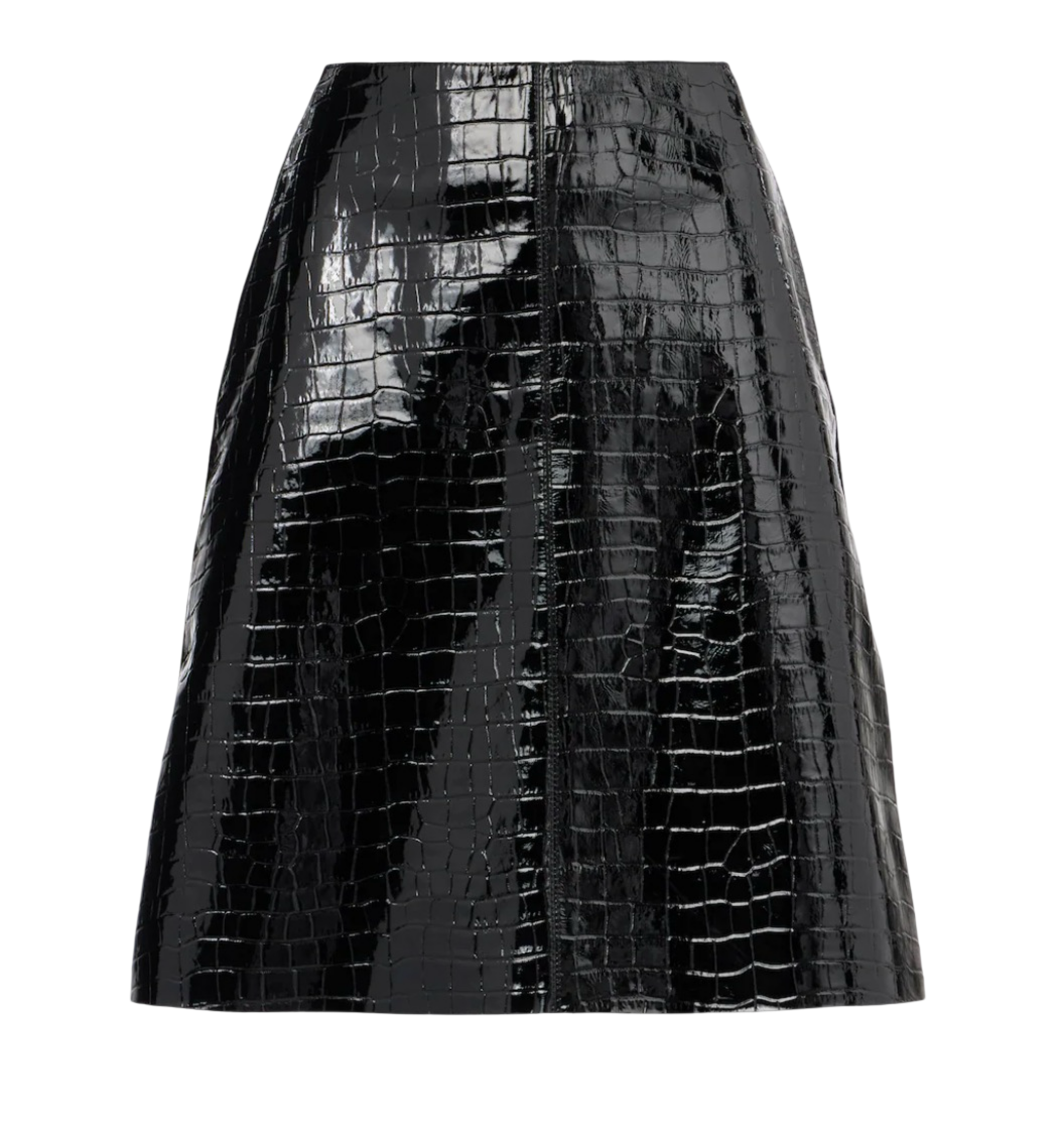Croc-effect leather miniskirt