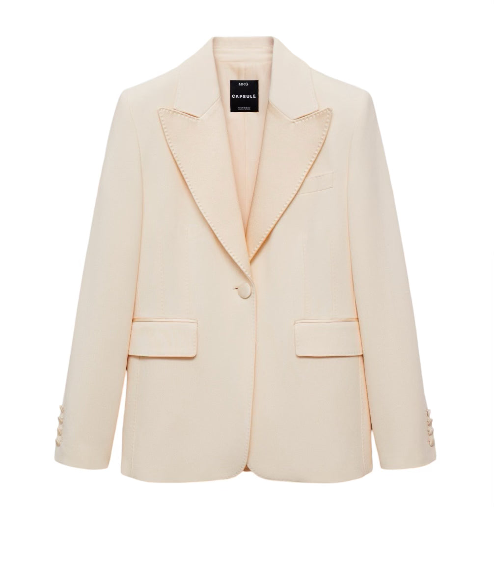 Structured Blazer with Satin Lapels