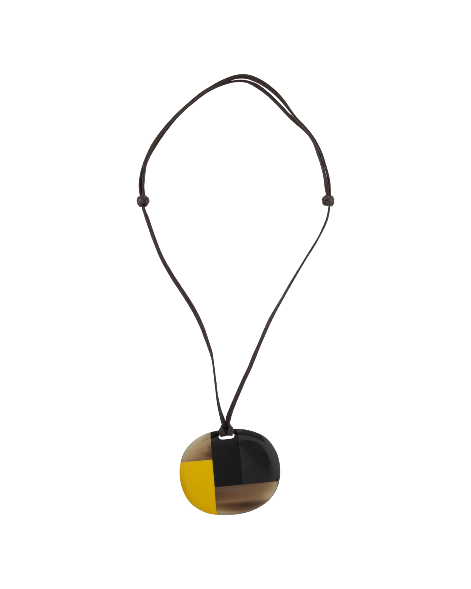 Buffalo Horn & Leather Cord Hanoi Pendant Necklace