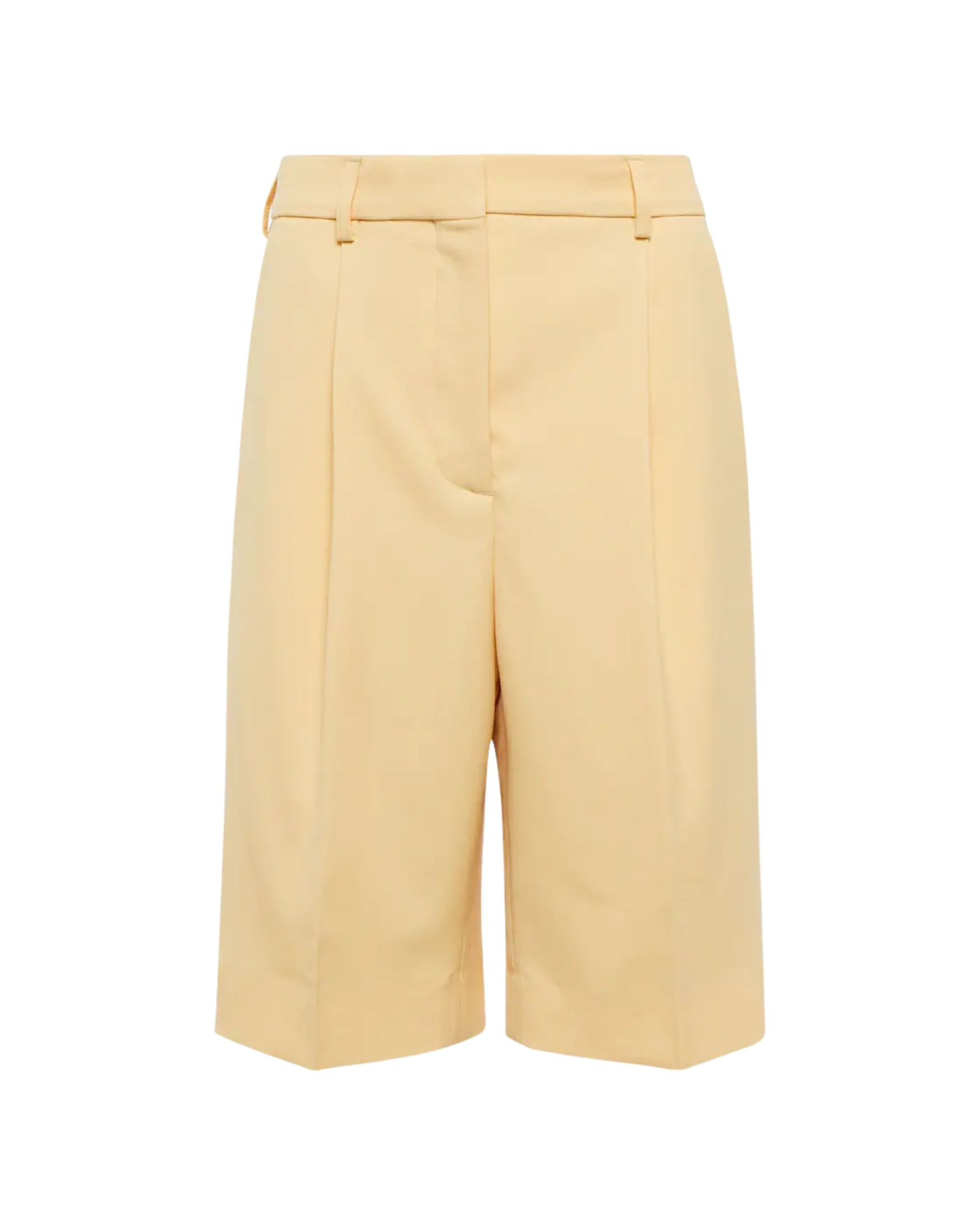 Pleated high-rise wide-leg shorts