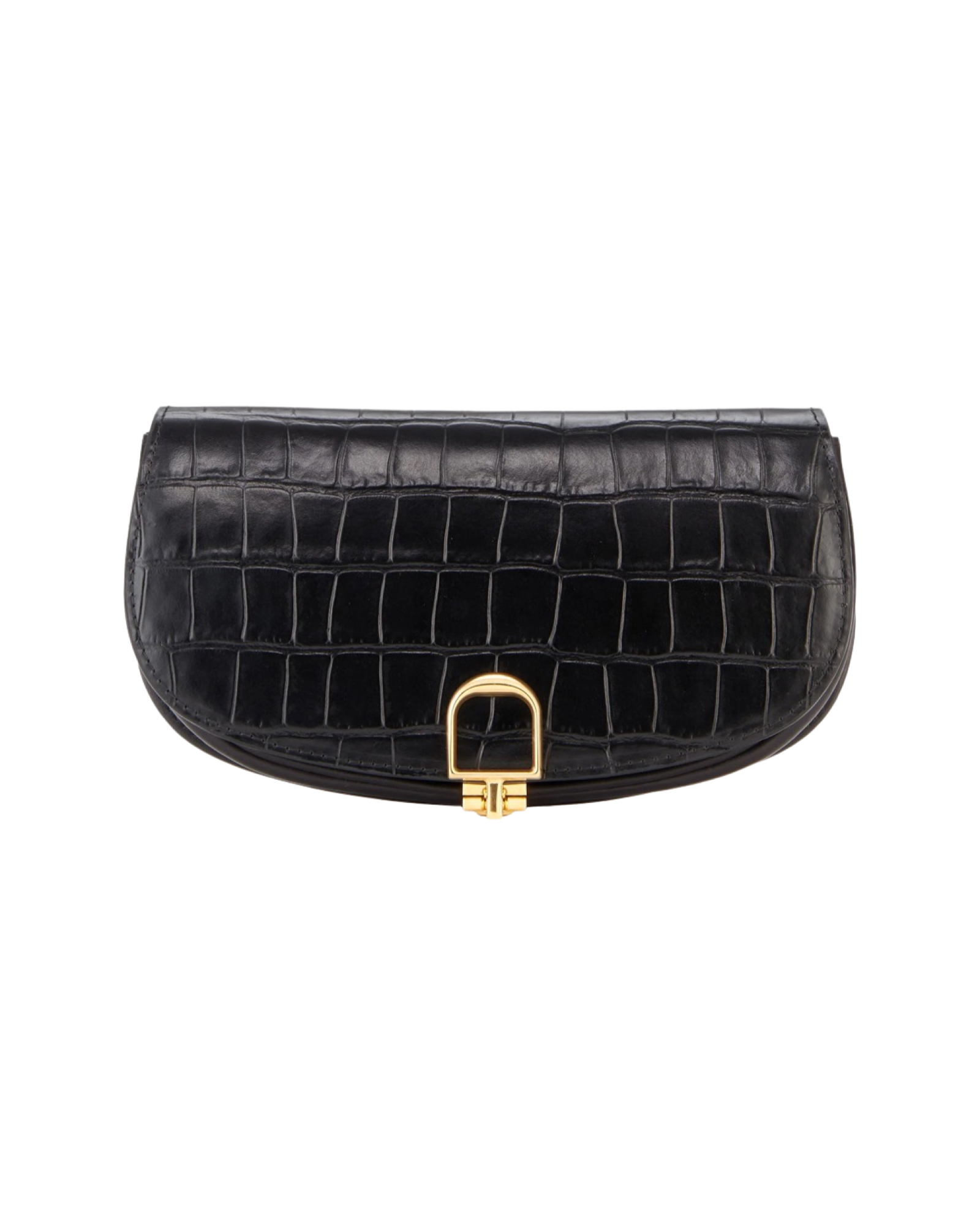 La Lune Embossed Croc Clutch