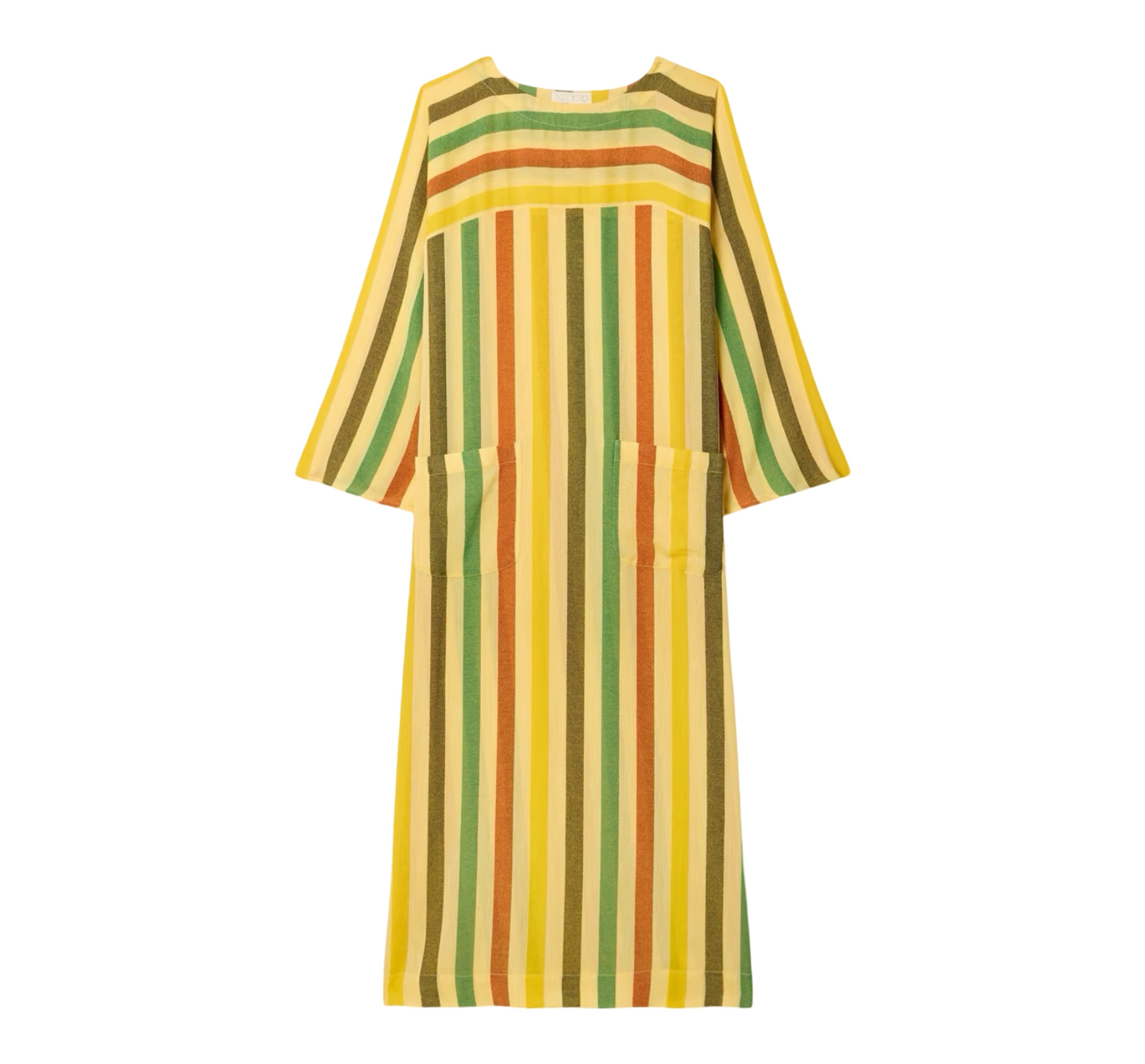Zaia Striped Cotton-gauze Kaftan