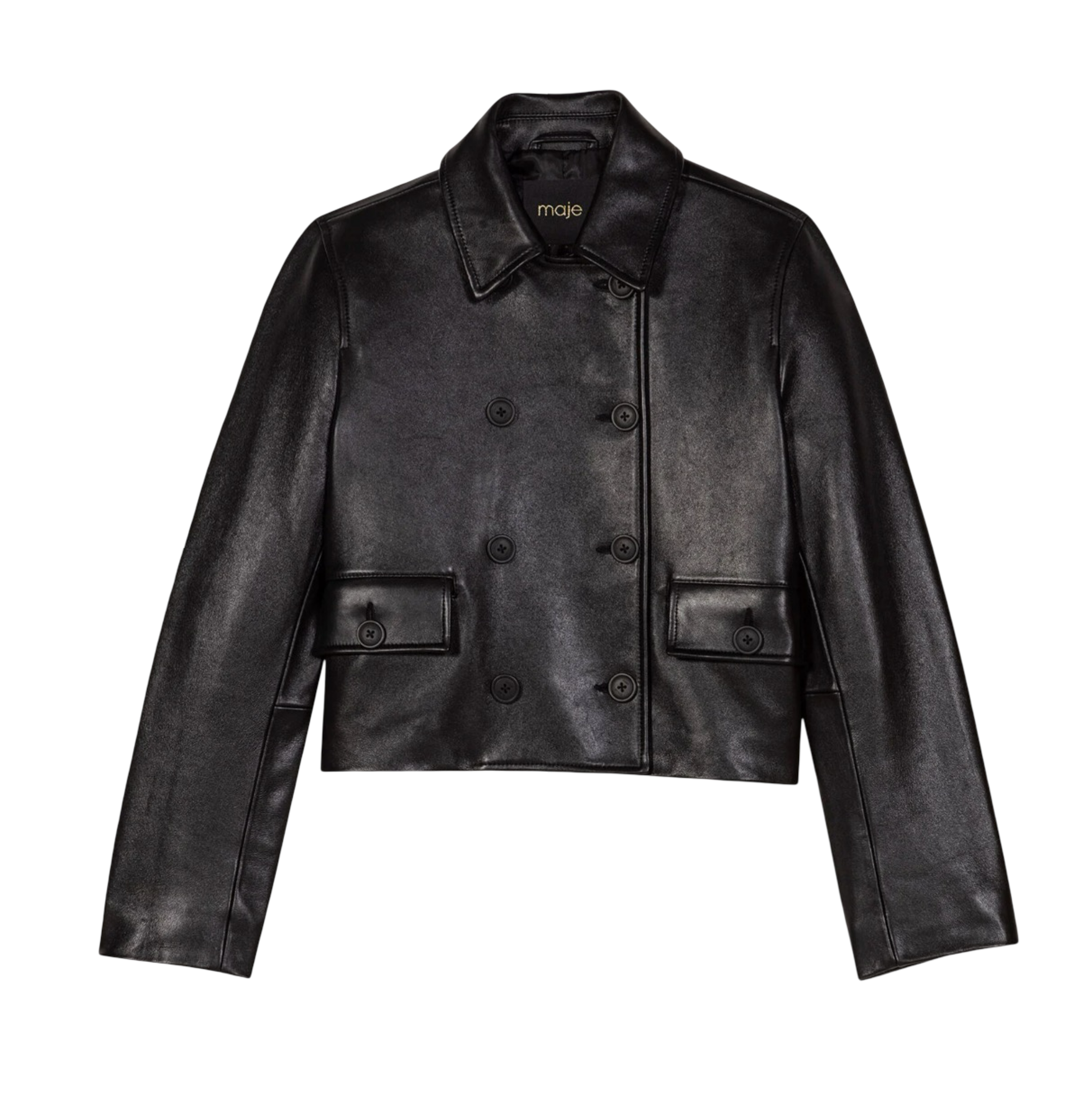 Cropped leather jacket