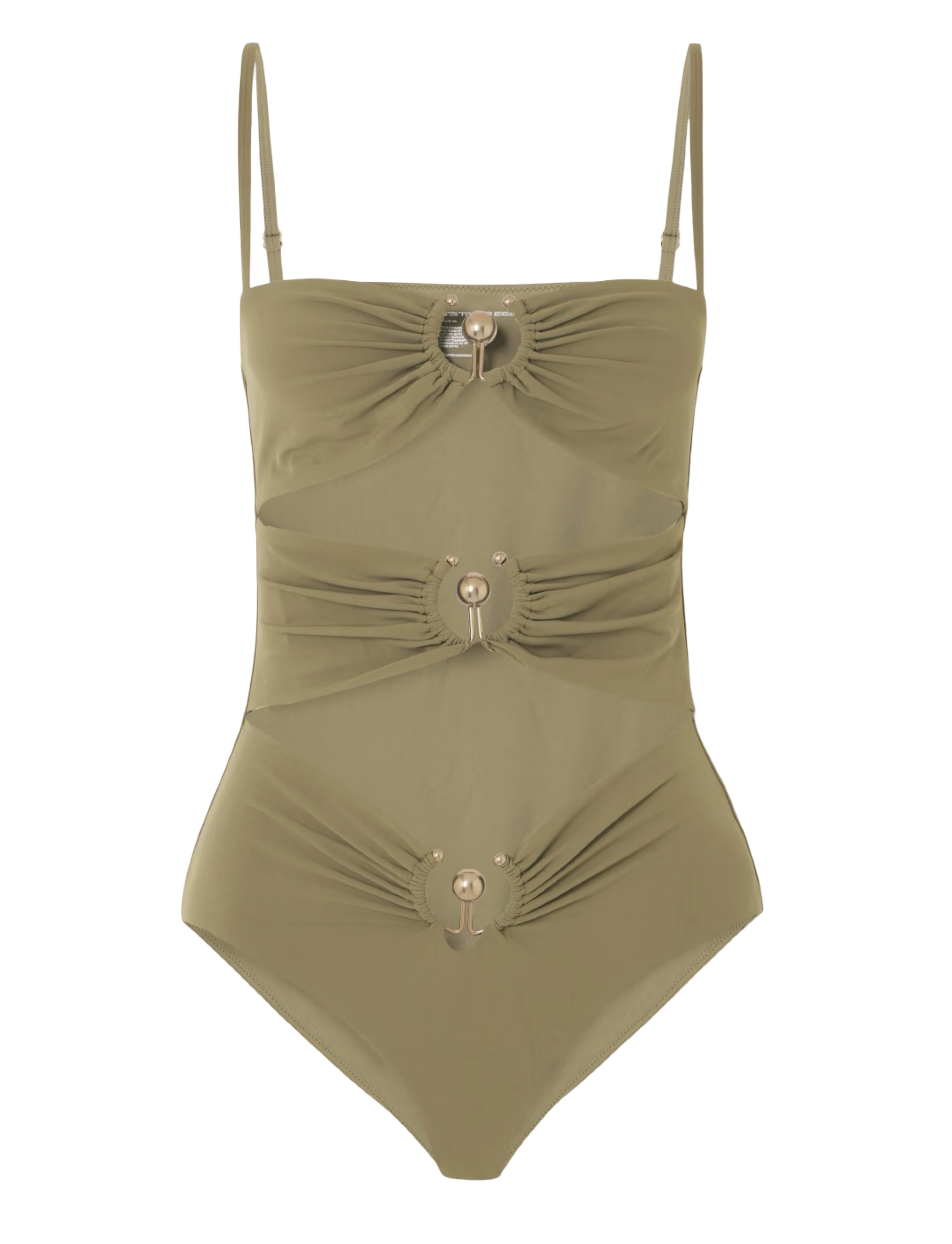 Pierced Orbit embellished cutout swimsuit