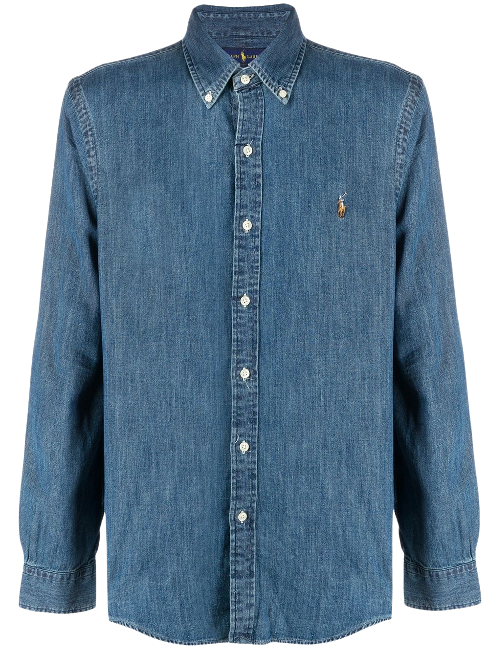 Button-down Logo Denim Shirt