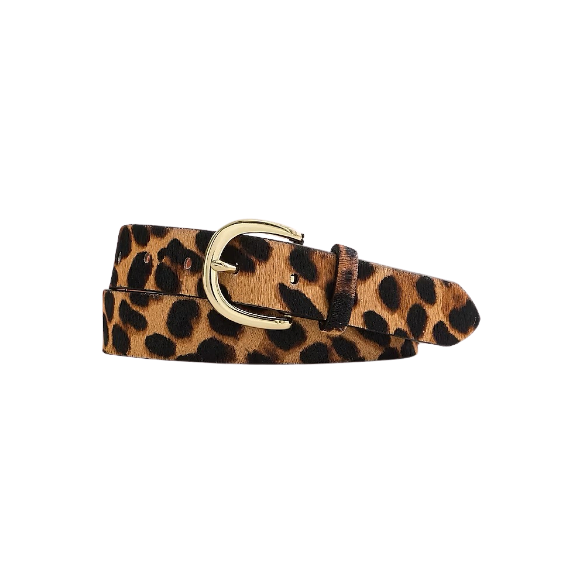 Calf Hair Belt In Leopard