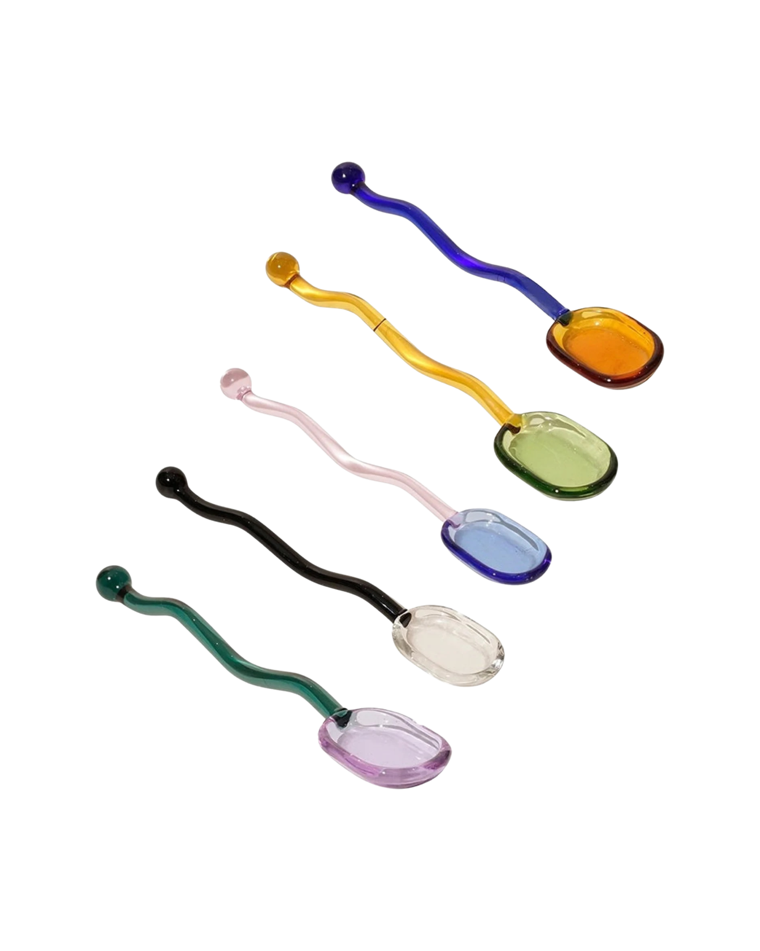 Coloured Wavy Glass Teaspoon