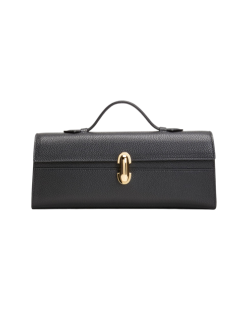Slim Leather Pochette Top-Handle Bag