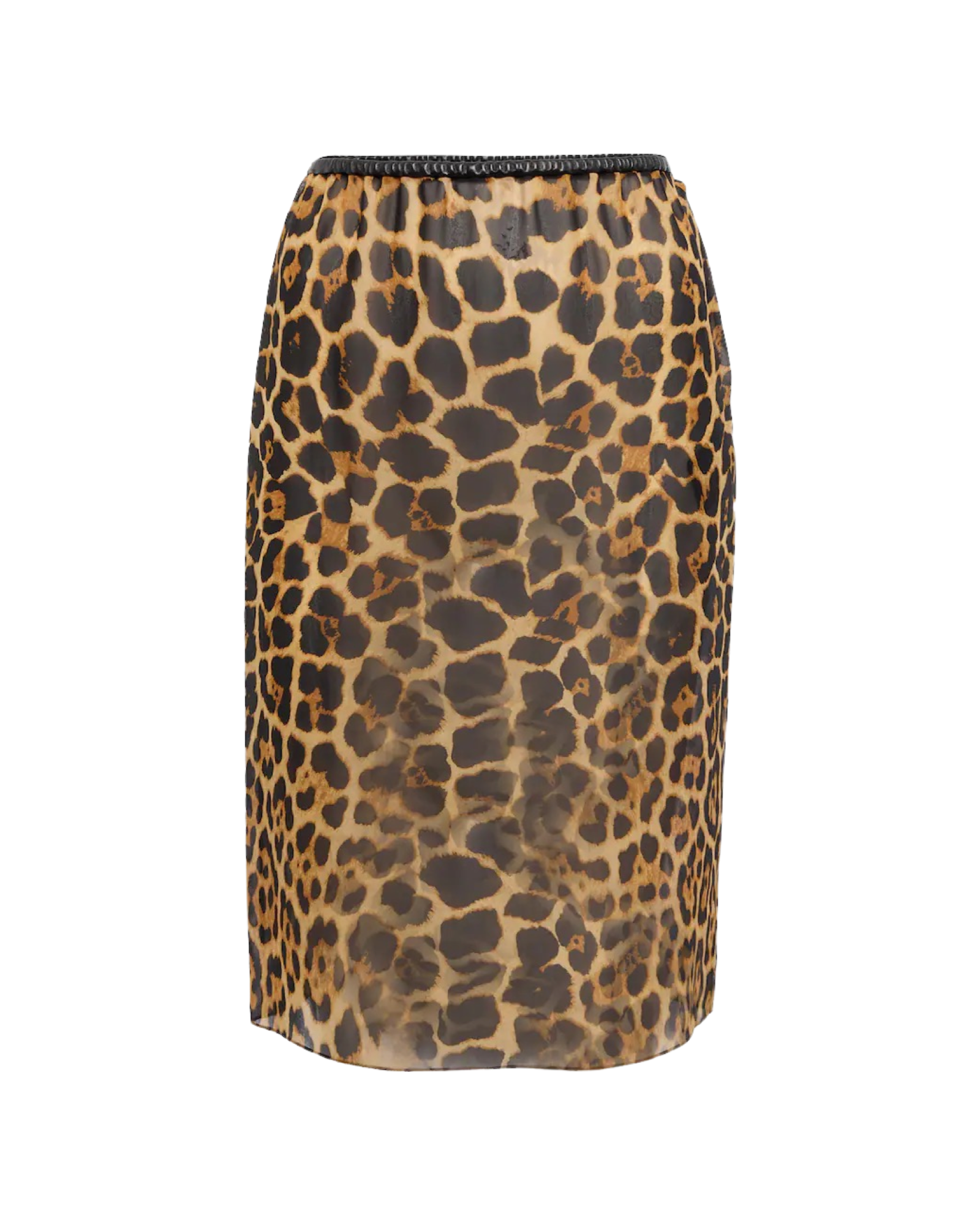 High-rise Leopard-print Silk Midi Skirt