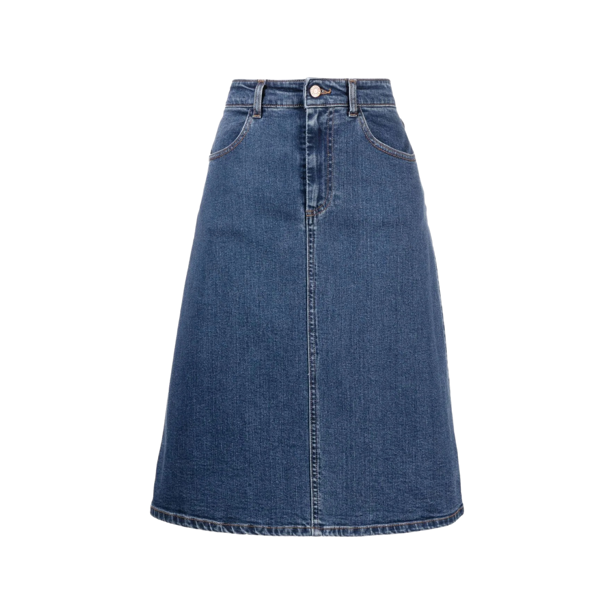 A-line Denim Midi Skirt