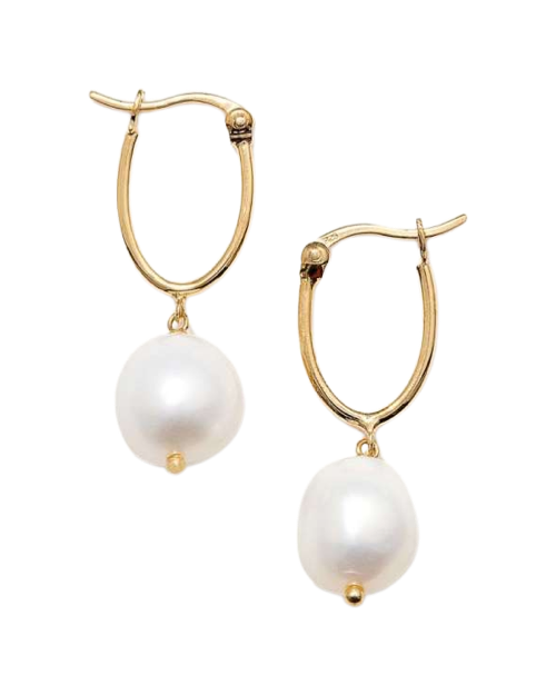 Organic Pearl Hoops