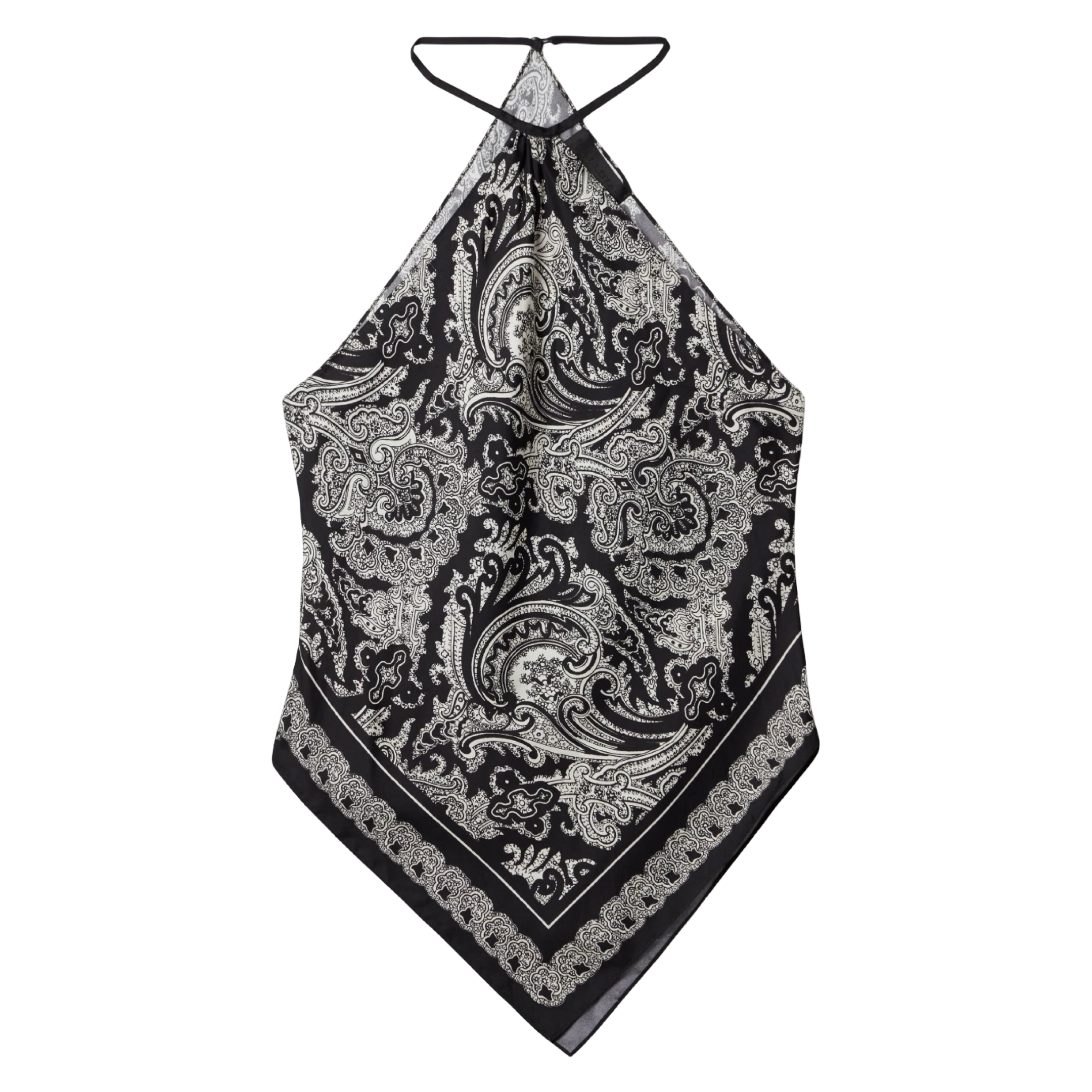 Audrey Bandana-Print Silk Halterneck Top
