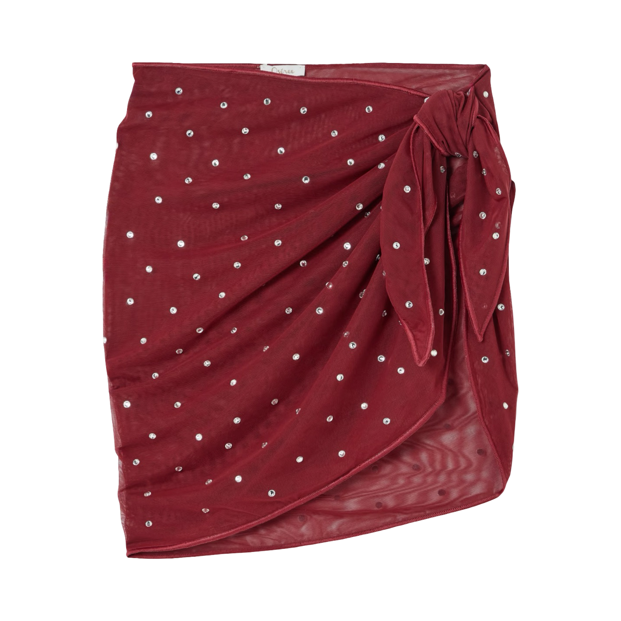 Crystal-Embellished Stretch-Mesh Pareo
