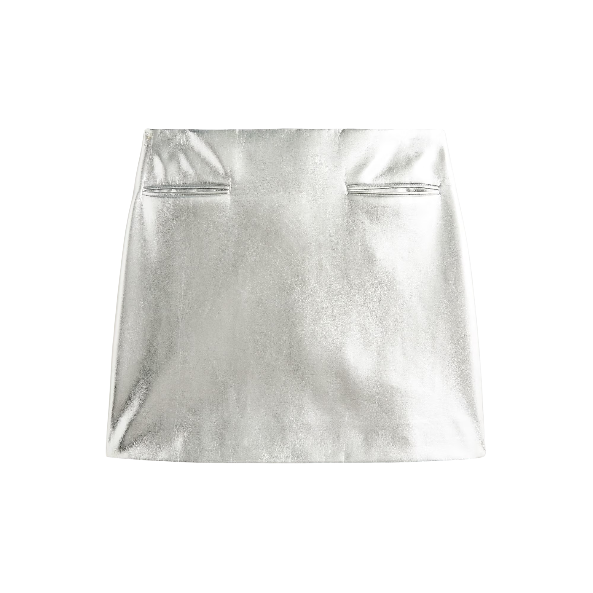 Metallic mini skirt in faux leather