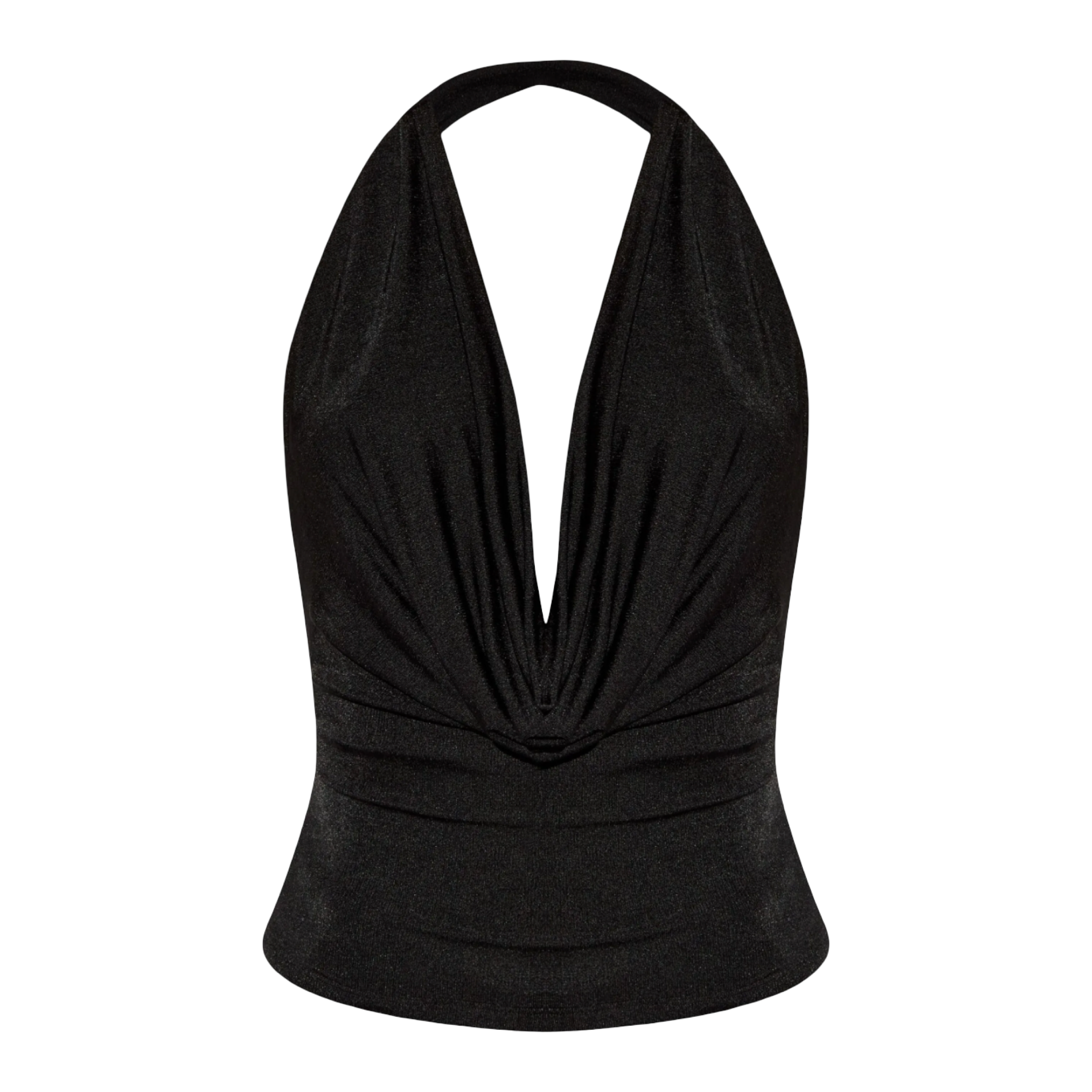 Black Cowl Neck Top