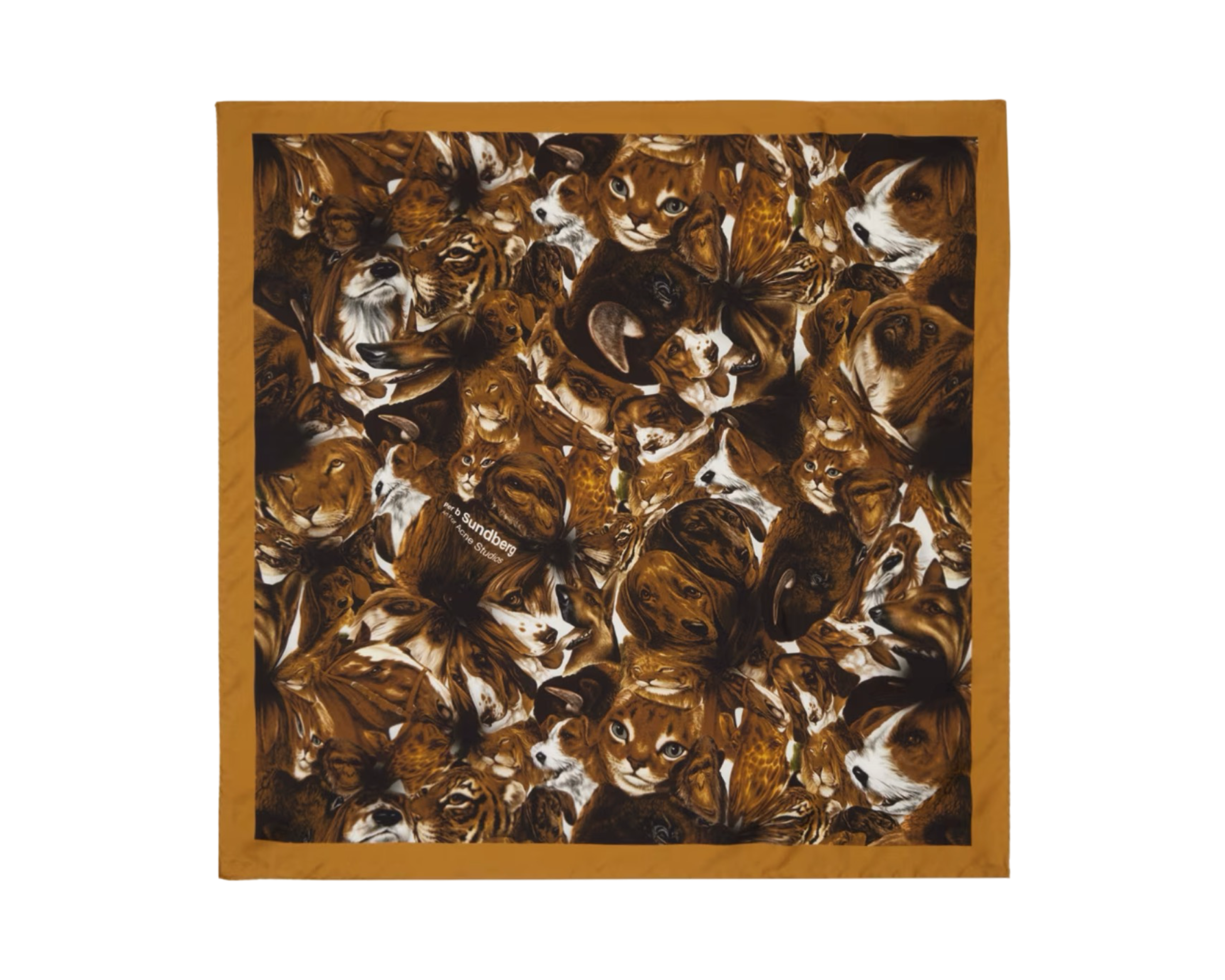 Brown Per B Sundberg Edition Print Silk Scarf