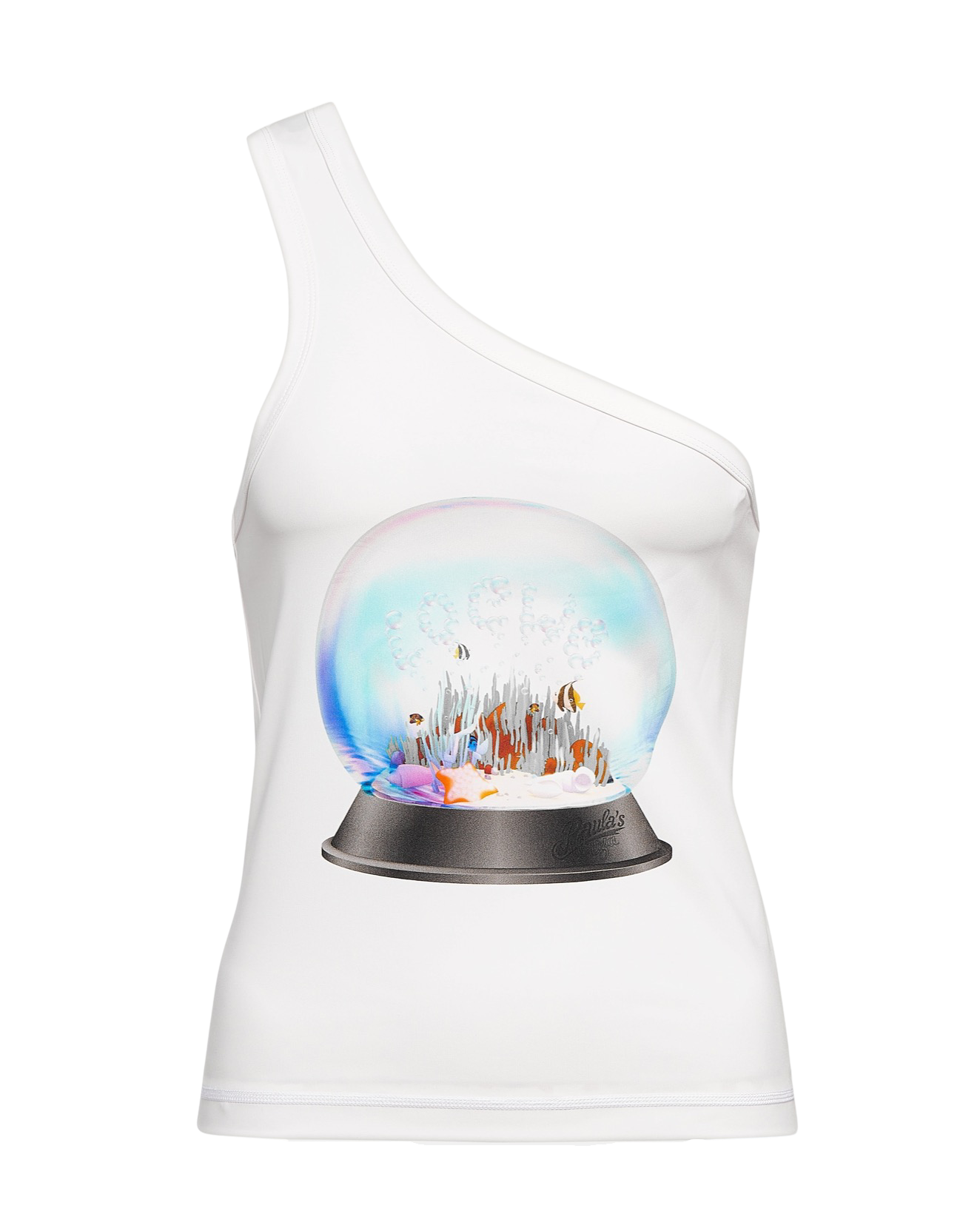 Paula’s Ibiza Printed One-shoulder Top