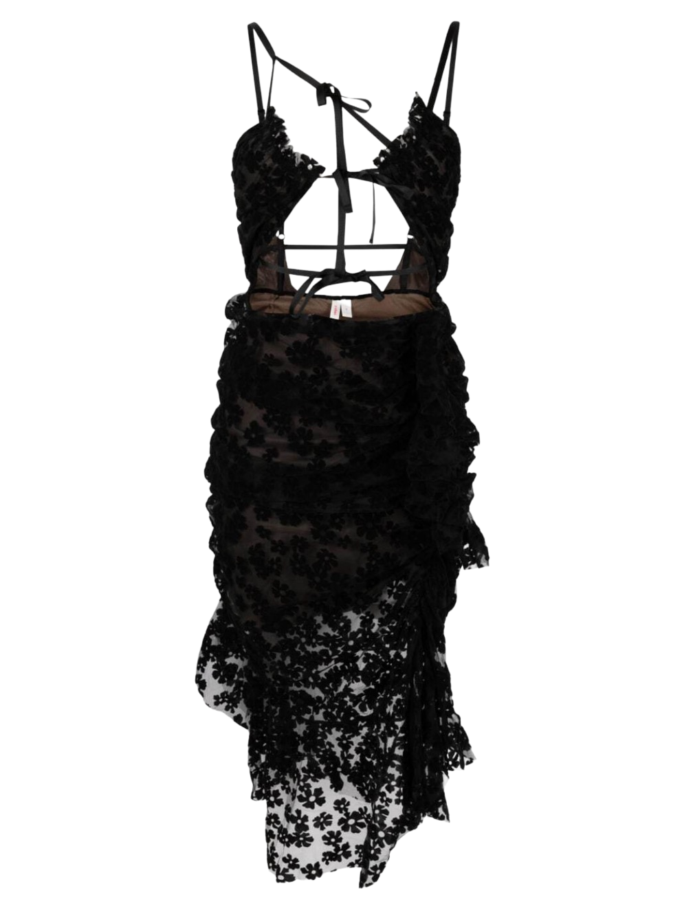 Flocked-floral Jersey Dress