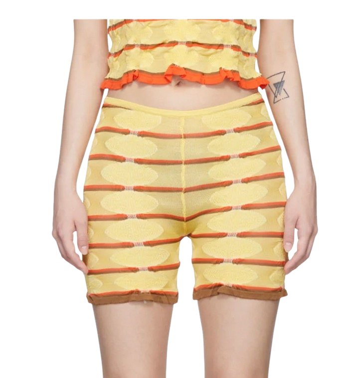 Yellow Viscose Shorts