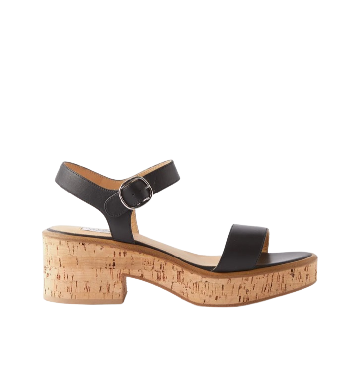 Alexandria Leather and Cork Platform Sandals