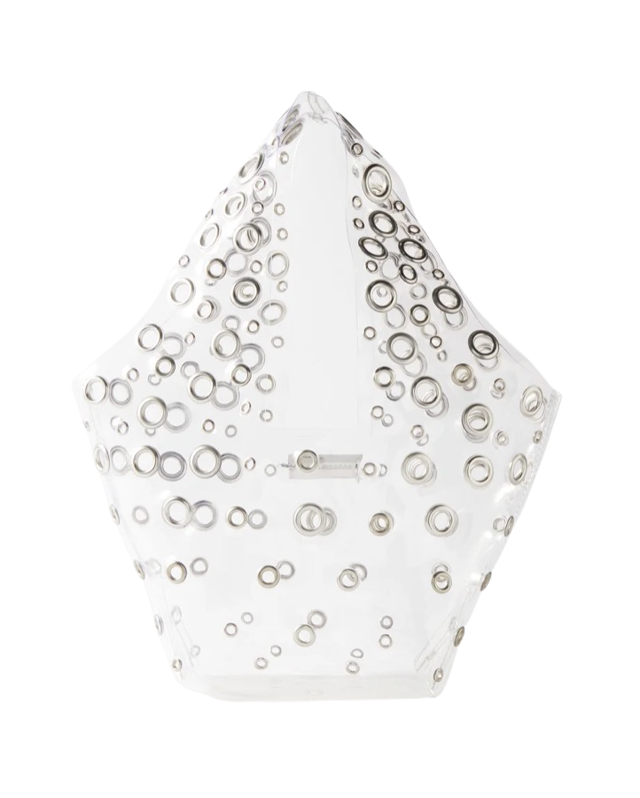 Small Eyelet Transparent PU Tote Bag