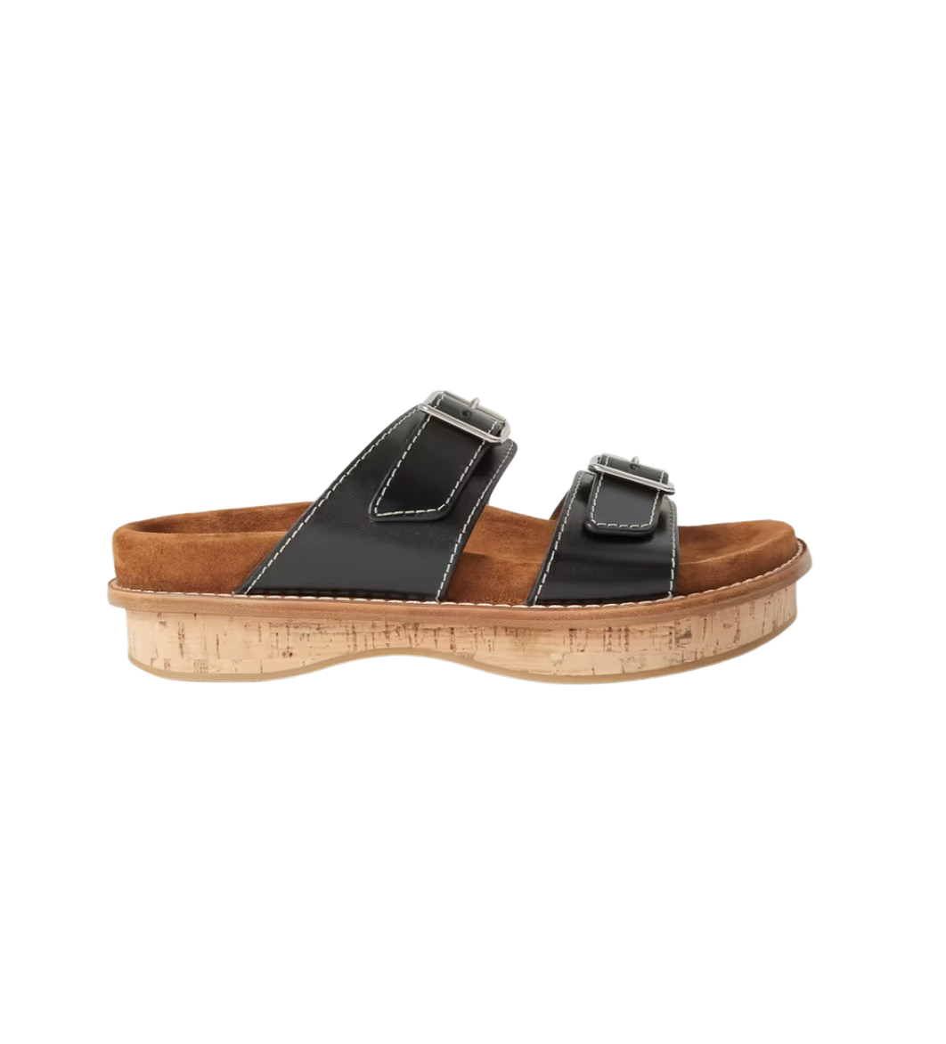 Marah Topstitched Leather Sandals