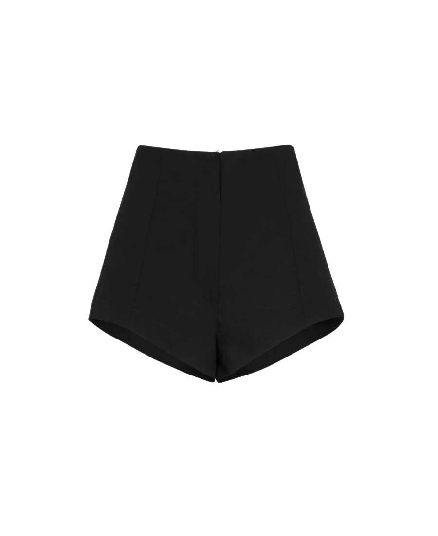 Donna Black Cotton Shorts