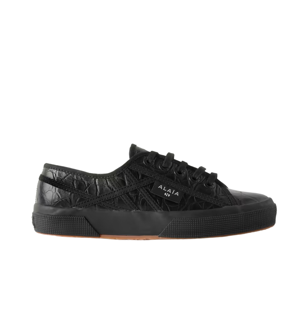 + Superga Croc-effect Leather Sneakers