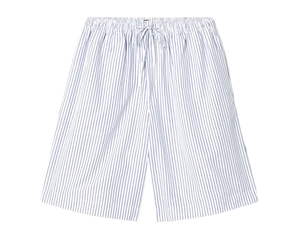 Striped Cotton-poplin Shorts