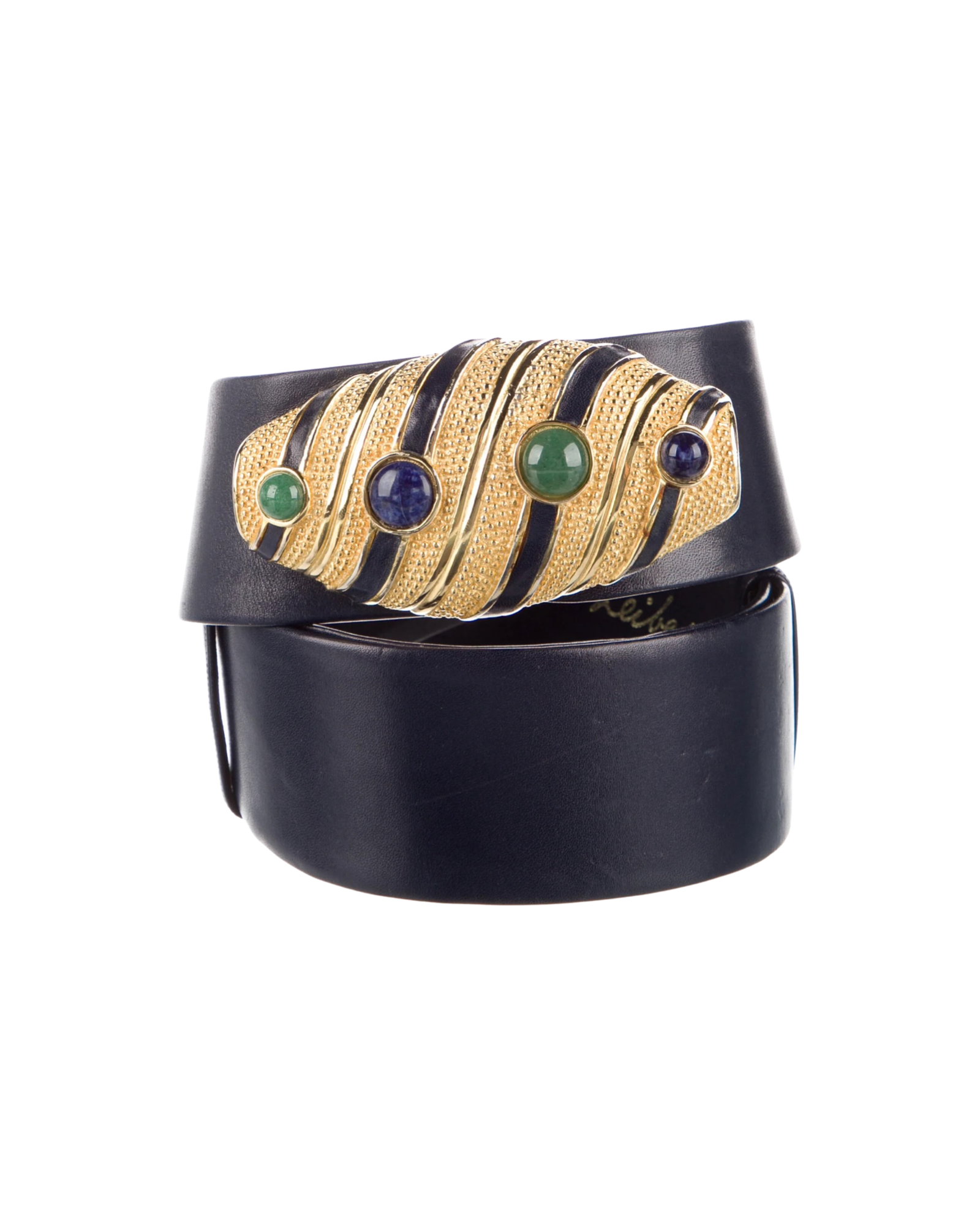 Judith Leiber Wide Leather Waist Belt