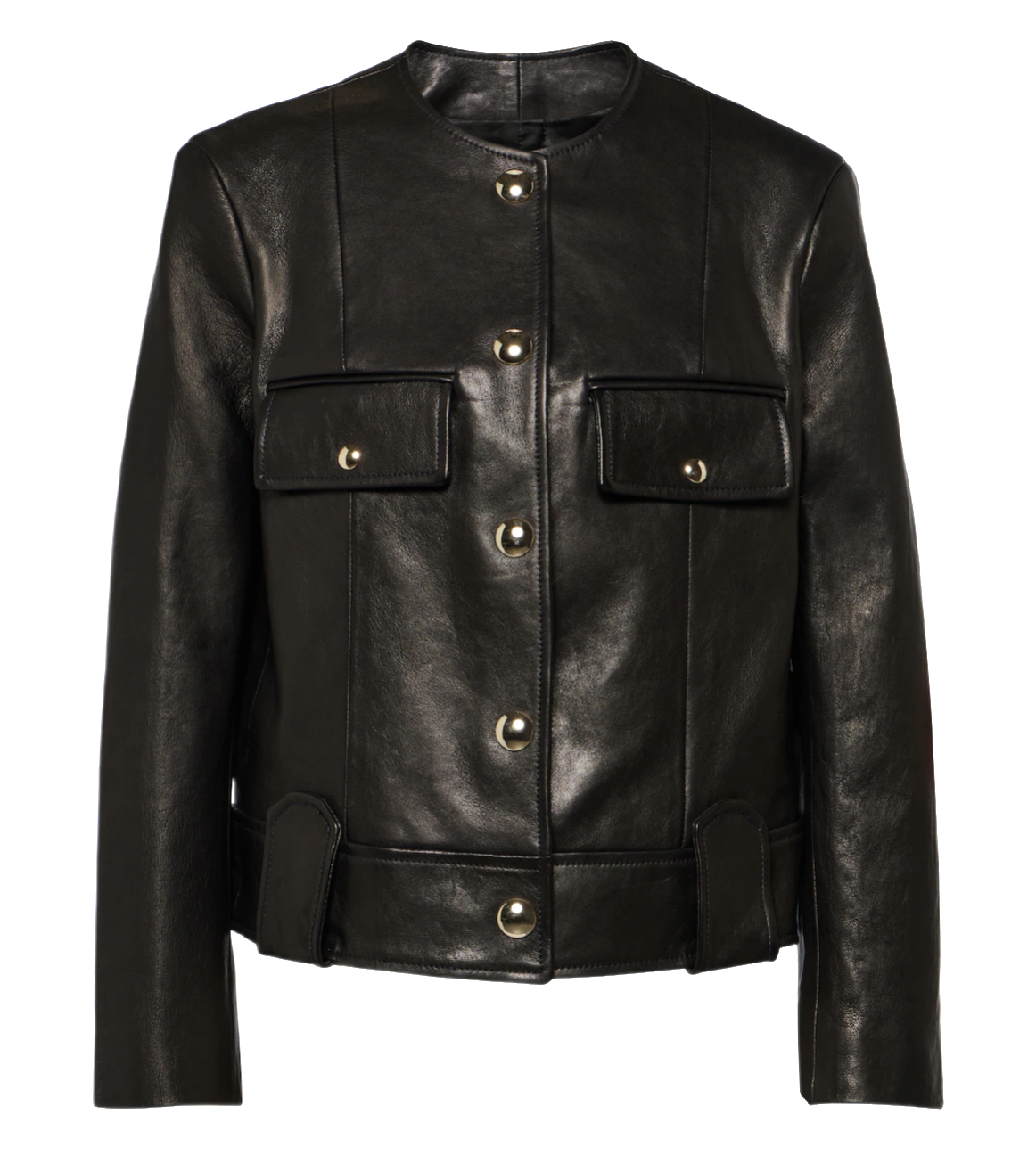 Laybin Cropped Leather Jacket