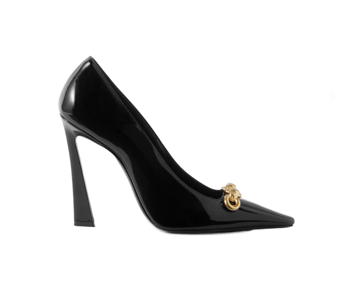 Blade Embellished Patent-leather Pumps